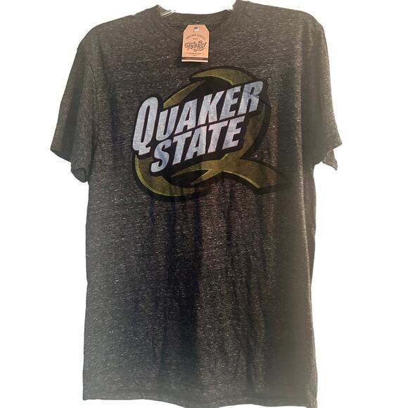 NWT Tee Lov Men's Gray Quaker State Short Sleeve T Shirt size Small - Picture 1 of 5